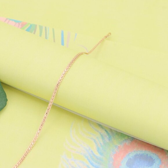 "Minimal Chain Rose Gold Bracelet in High Polish Finish, XPBL1085 - Picture 5 of 13